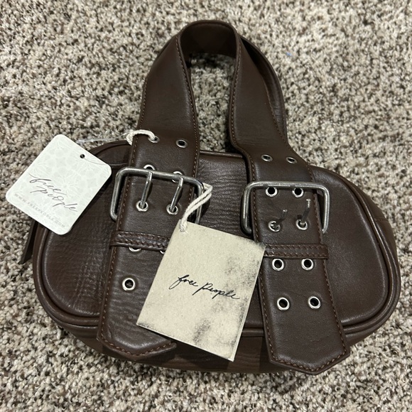 Free People Say Yes Leather Bag in Espresso NWT - Picture 3 of 7